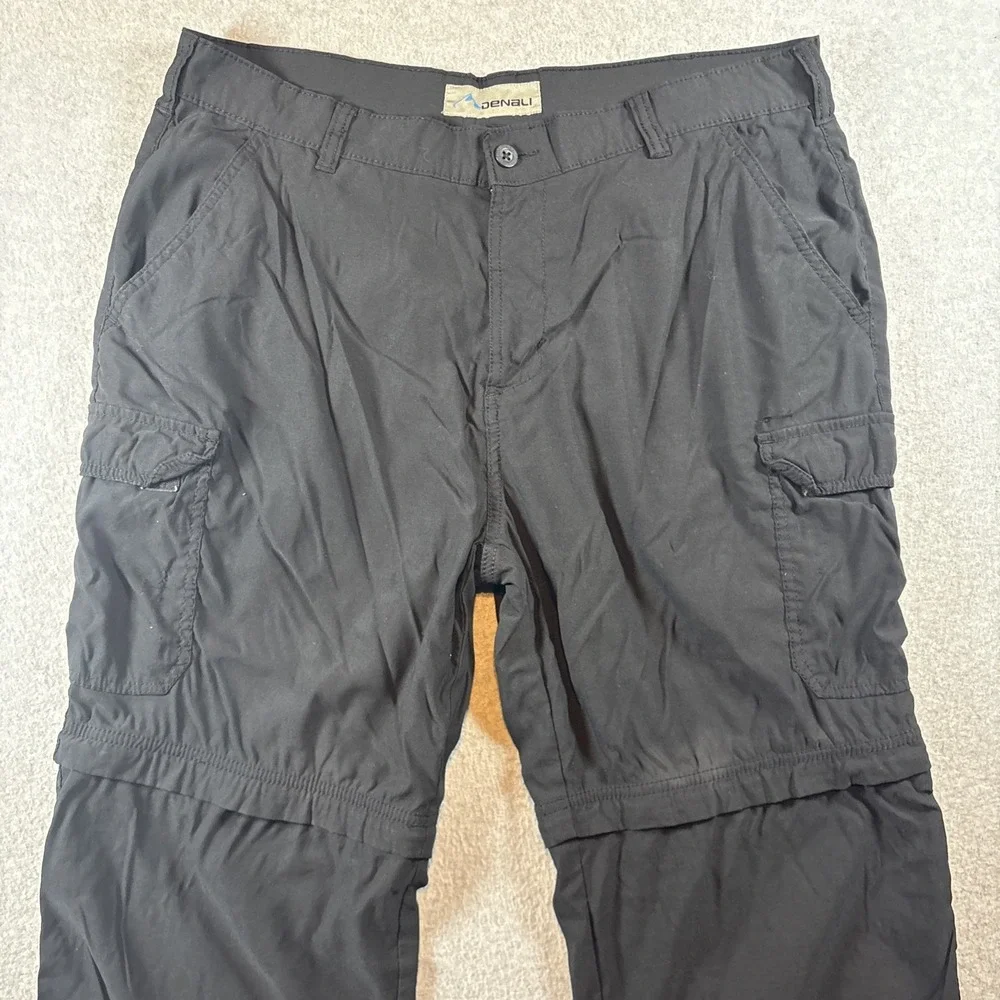Denali Black Convertible Hiking Cargo Pants Men's 36x30 Nylon Nature (sm Holes)